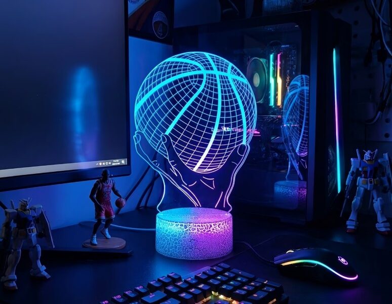 Abajur LED 3D Bola de Basquete - Presente Criativo