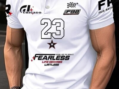 Camisa Polo Masculina 3D – Estilo Racing