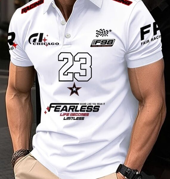 Camisa Polo Masculina 3D – Estilo Racing