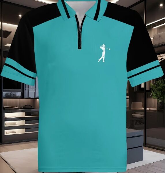 Camisa Polo Masculina com Zíper – Estilo Vintage Dark