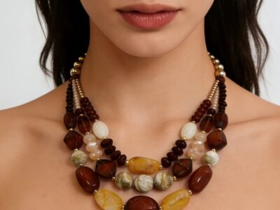 Colar Feminino Multicamadas Vintage