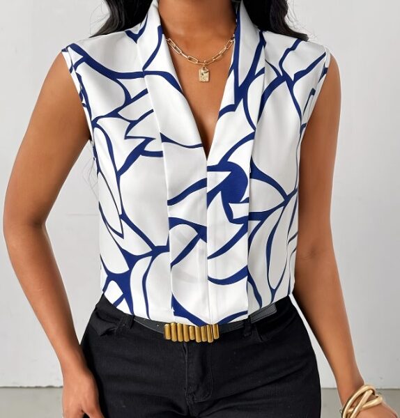 Blusa Feminina com Decote em V Transpassado