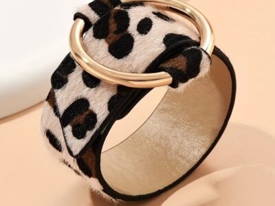 Pulseira de Leopardo com Argola Dourada