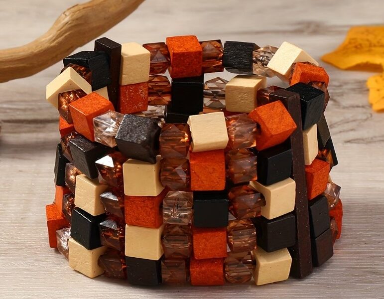 Pulseira de Madeira Artesanal Boêmia