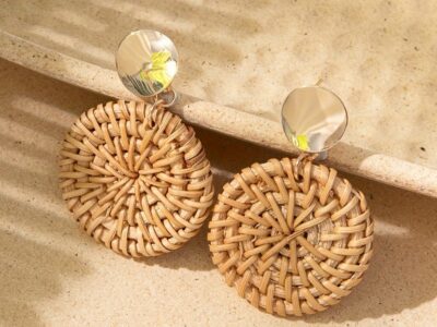 Brincos Rattan Harmony – Elegância Boho & Vintage