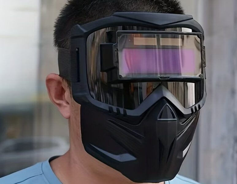 Máscara de Soldagem Industrial Letme – Troca Automática e Proteção Anti-Escaldante
