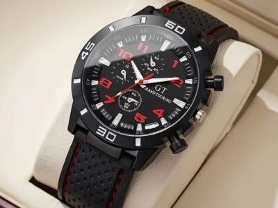 Relógio Masculino Black & Red Edition – Estilo Robusto