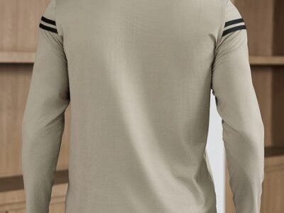 Polo de Manga Comprida Masculino – Gola Alta com Botões
