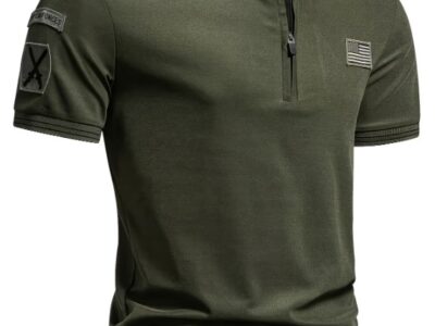 Camisa Polo Masculina Militar Gola Pequena Zíper
