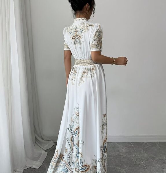 Vestido Maxi Bohemian Chic – Manga Puff