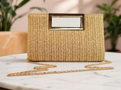 Clutch Straw Luxe – Sofisticação Versátil e Artesanal
