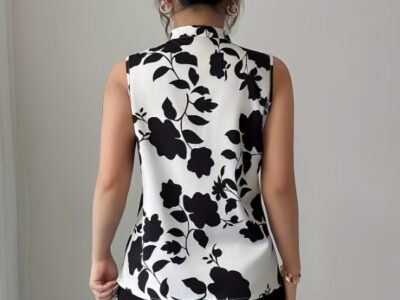Regata Feminina Elegante Floral – Blusa sem Mangas