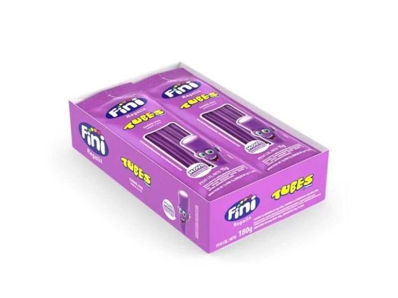Fini Tubes Uva 15g – Caixa Display com 12 Unidades