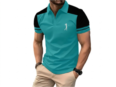 Camisa Polo Masculina com Zíper – Estilo Vintage Dark