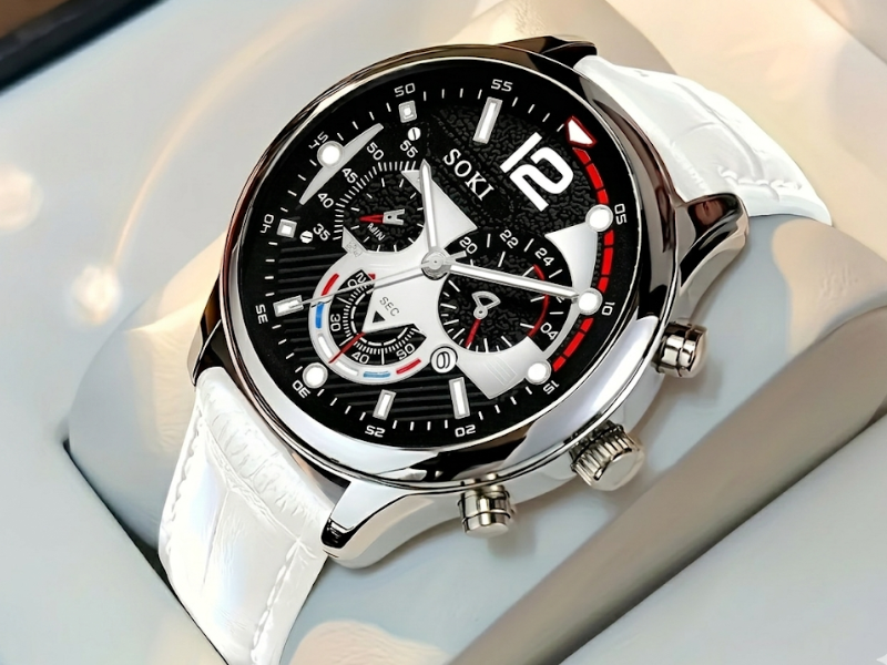 Relógio de Quartzo Masculino Pulseira Sintético