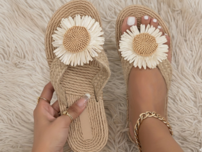 Chinelos de Praia Margarida – Conforto em Palha para o seu Verão