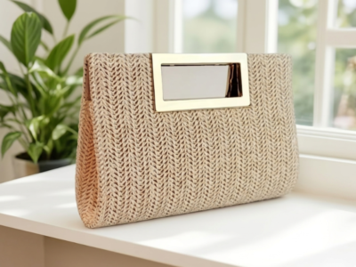Clutch Straw Luxe – Sofisticação Versátil e Artesanal