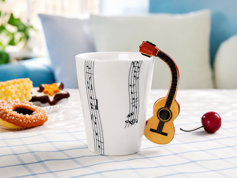 Copo Violão Cerâmica 250ml para Amantes da Música