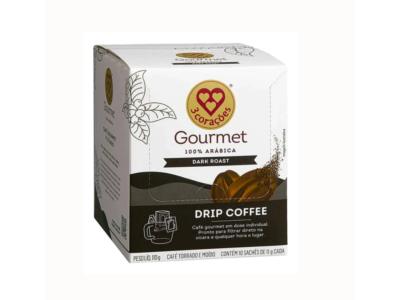 Café Drip Coffee 3 Corações Dark Roast Caixa 10 Unid
