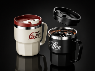 Caneca Térmica Aço Inox 304 com Tampa e Alça