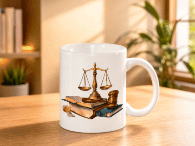 Caneca Advogado Direito Balança da Justiça Cerâmica