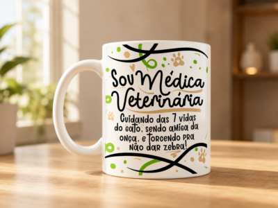 Caneca de Porcelana Médica Veterinária Profissões