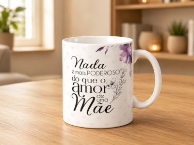 Caneca Porcelana Nada é Mais Poderoso Amor de Mãe