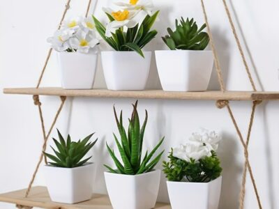 Conjunto 6 Peças Plantas Artificiais com Vaso