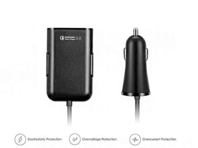 Carregador Celular Carro 4 Portas USB Carga Rapida