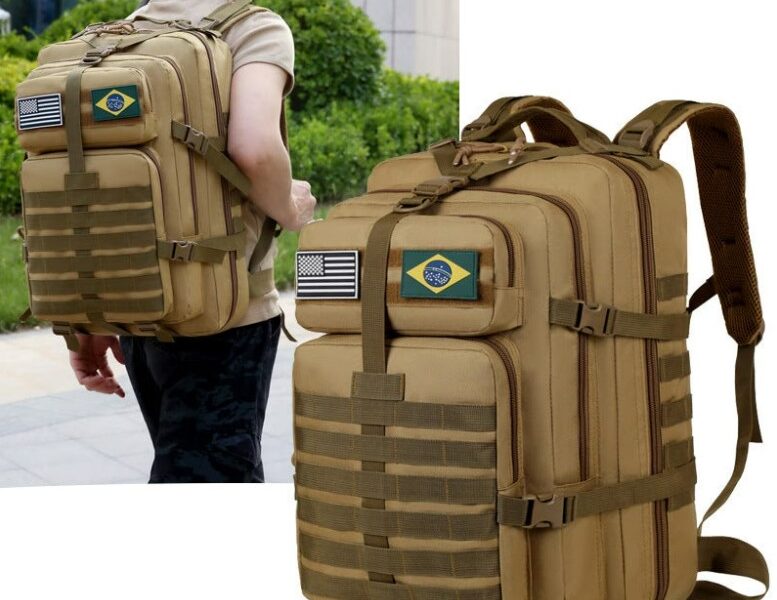 Mochila Tática Militar 45L Grande Para Viagem