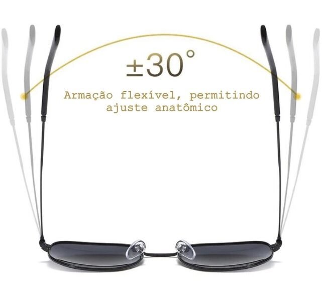 Óculos de Sol Hexagonal Unissex Lente Escura Metal