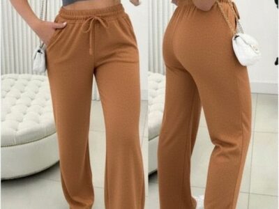 Calça Feminina Lanzinha Perna Larga Cintura Alta