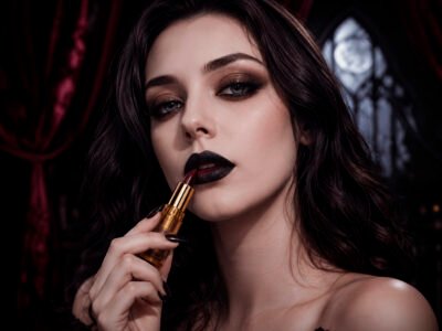Batom Duo Preto e Borgonha Efeito Veludo Matte